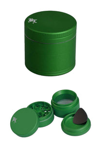 Black Leaf Aluminum Grinder 4 part Matt Green