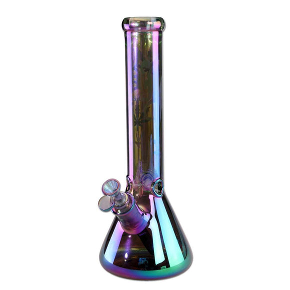 Black Leaf Purple Magic Beaker Bong Ice Rainbow Effect